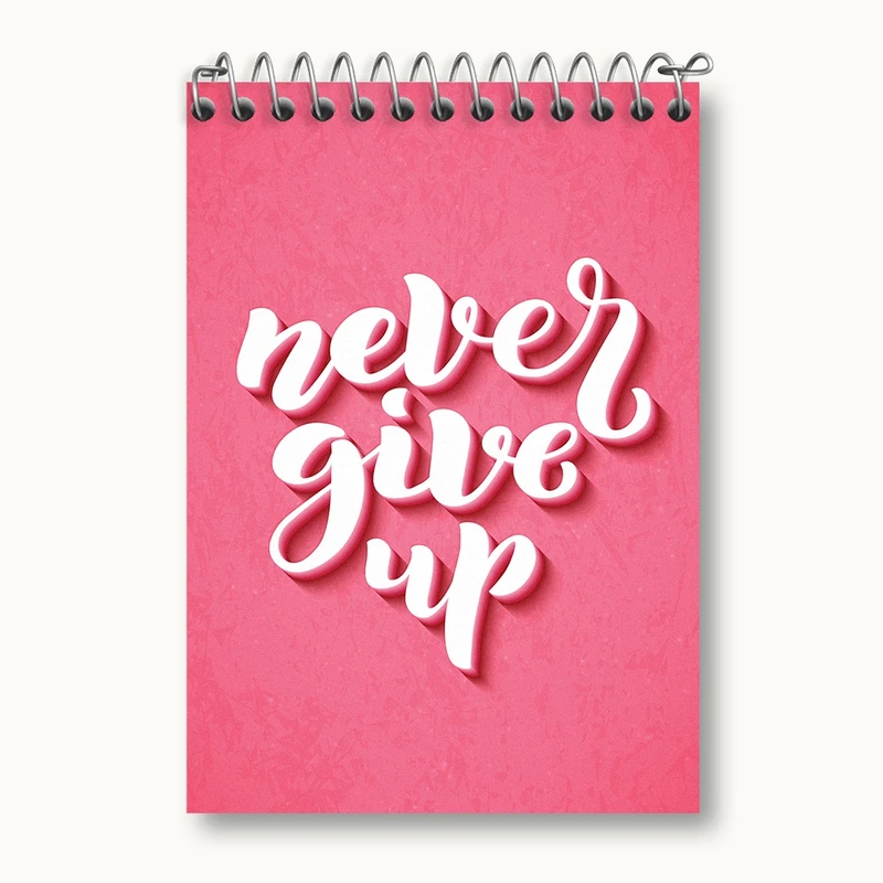 دفتر یادداشت 50 برگ خندالو مدل Never Give Up کد N896
