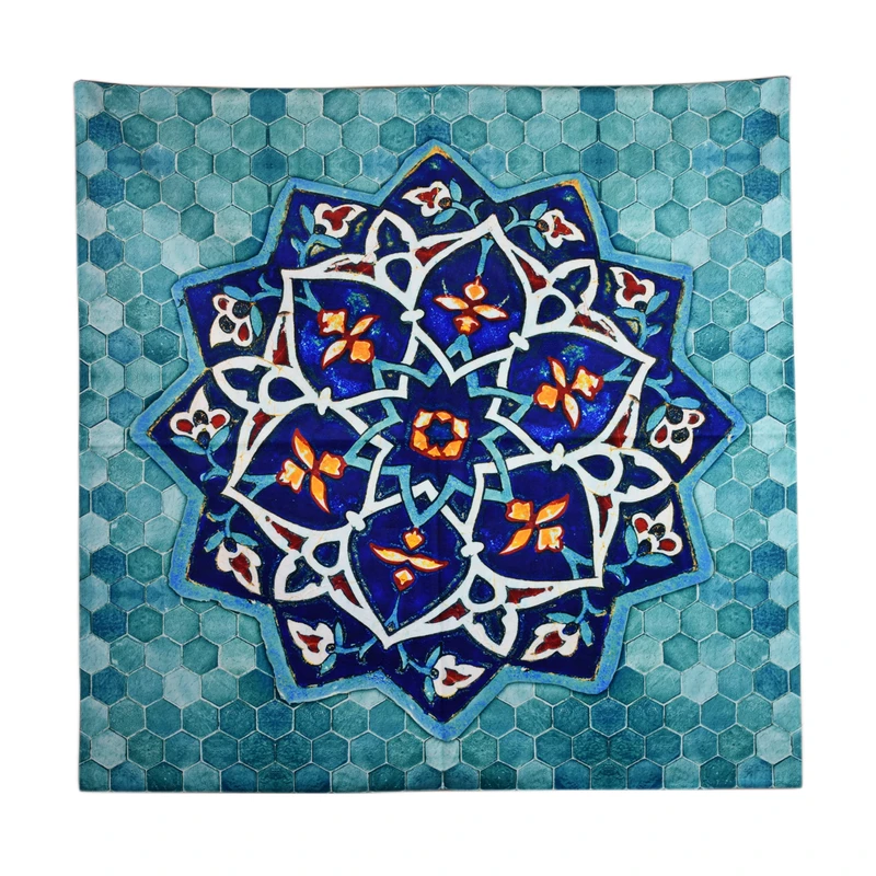 رومیزی مدل مخمل طرح کاشی کد 140