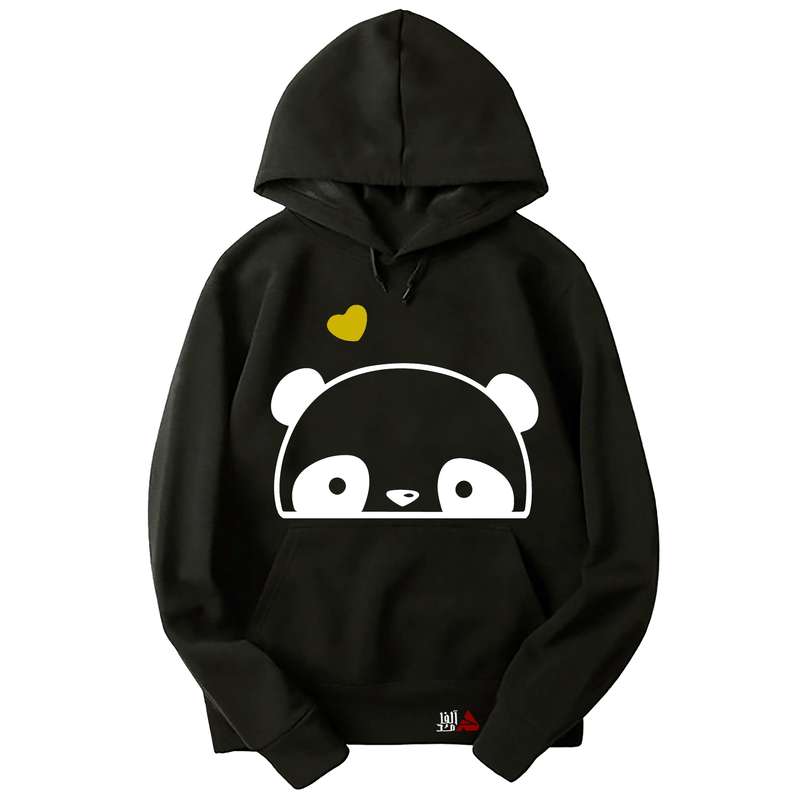 هودی دخترانه مدل پاندا کد T06 رنگ نوک مدادی