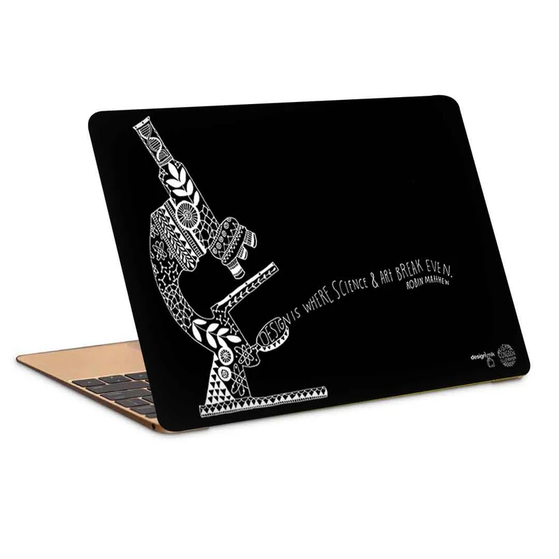 استیکر لپ تاپ طرح design where science & art breakکد c-224مناسب برای لپ تاپ 15.6 اینچ