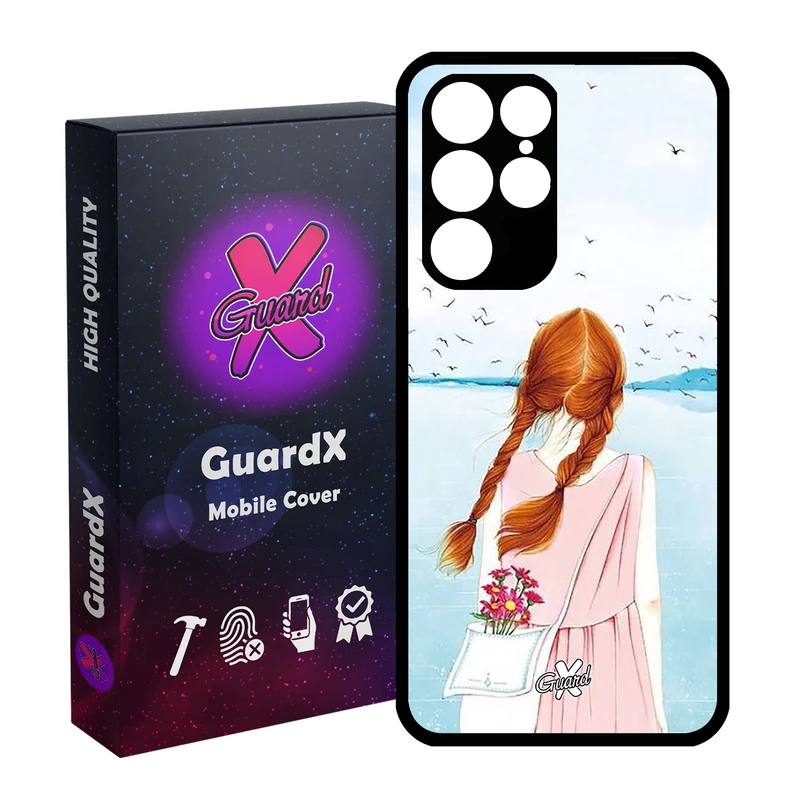کاور گارد ایکس طرح دختر مدل Glass10213 مناسب برای گوشی موبایل سامسونگ Galaxy S22 Ultra