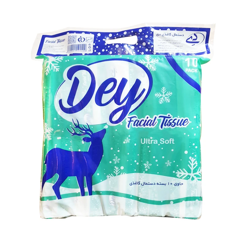 دستمال کاغذی 125 برگ دی مدل 02 بسته 10 عددی