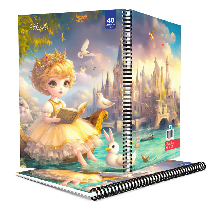دفتر نقاشی 40 برگ انتشارات بله طرح دخترانه کد A4-K127