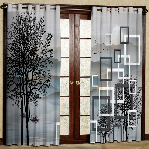 پرده مدل  درخت هازان پانچی کد 1 سایز 280x140 سانتی متر