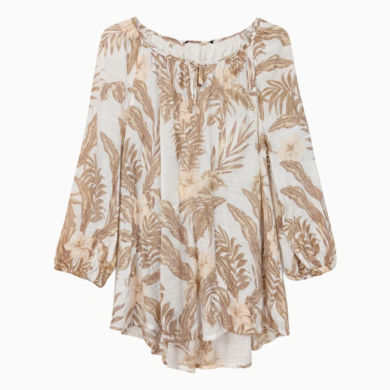 بلوز آستین بلند یقه گرد زنانه مدل 3805