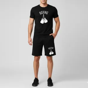 ست تی شرت آستین کوتاه  و شلوارک راحتی مردانه مدل بوکس  A19