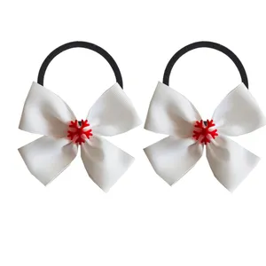 گیره مو دست ساز مدل کریسمس طرح برف بسته 2 عددی