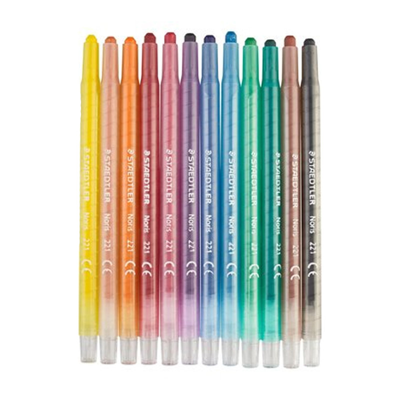 مداد شمعی 12 رنگ استدلر مدل NORIS