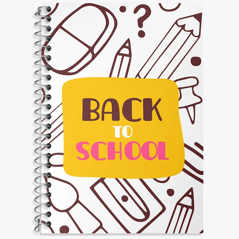 دفتر زبان 50 برگ خندالو مدل دو خط طرح Back To School کد N287