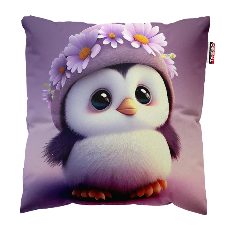 کوسن پاد آفرین مدل پنگوئن کیوت ناز کد 414 سایز 30*30 سانتی متر