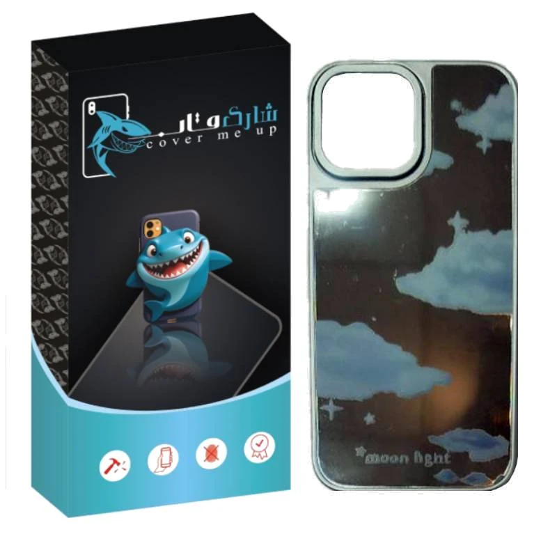 کاور شارک قاب مدل آینه ابر و ماه و ستاره مناسب برای گوشی موبایل شیائومی Redmi Note 13 Pro 5G
