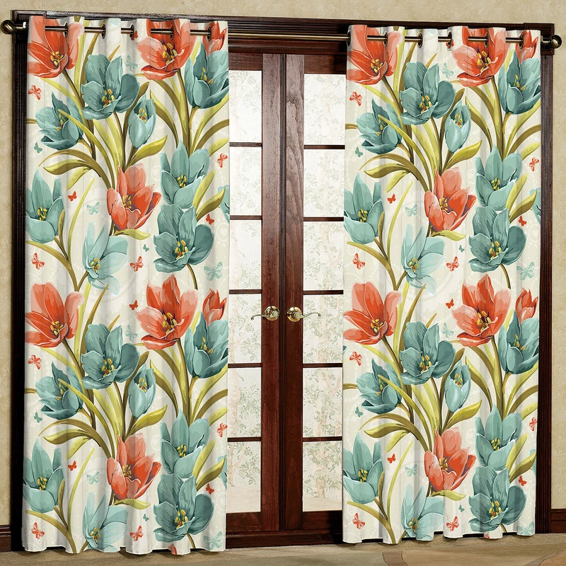  پرده مدل گل دار و زرد ساده مخمل پانچی کد 529 سایز 140x280 سانتی متر