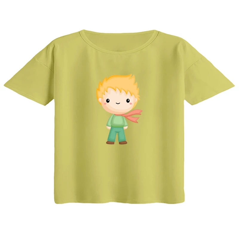 کراپ تی‌شرت آستین کوتاه زنانه مدل شازده کوچولو کد۲