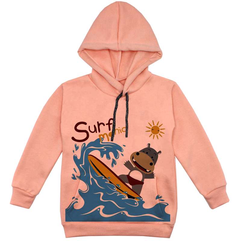 هودی پسرانه مدل موج سوار F204 رنگ گلبهی