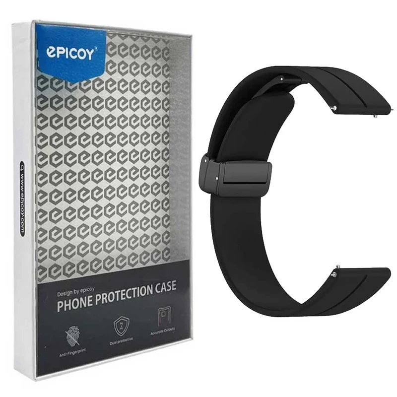 بند اپیکوی مدل SiliconeMag20 سایز 20mm مناسب برای ساعت هوشمند سامسونگ سری Galaxy Watch 4/5/5 Pro/6/ َActive1/2