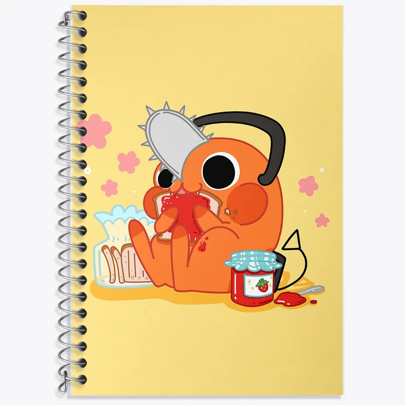 دفتر زبان 50 برگ خندالو مدل سه خط طرح انیمه مرد اره ای کد F831