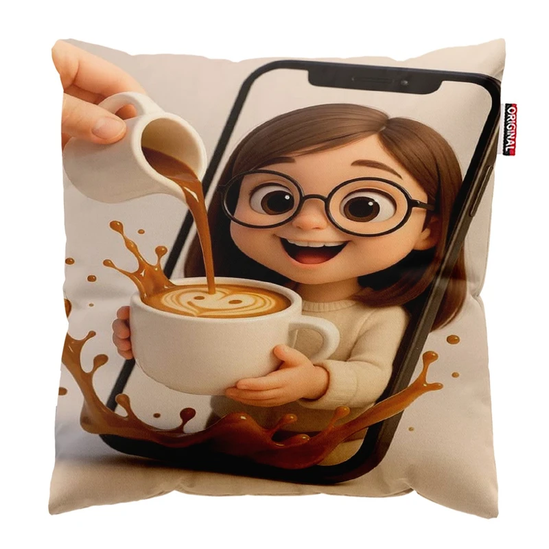 کوسن پاد آفرین مدل دختر کد 803 سایز 30*30 سانتی متر