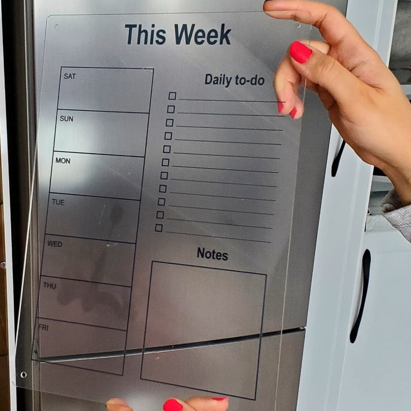 تخته وایت برد مدل پلنر هفتگی سایز 30x20 سانتی متر به همراه ماژیک