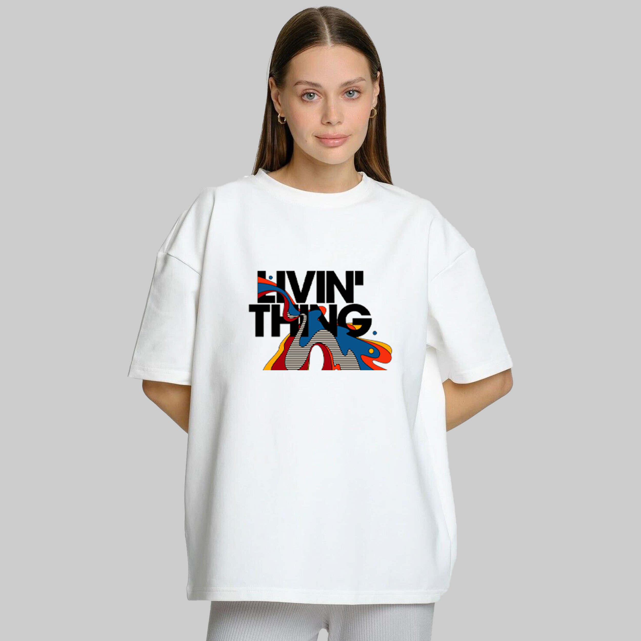 تی شرت آستین کوتاه زنانه پنبه طرح livin