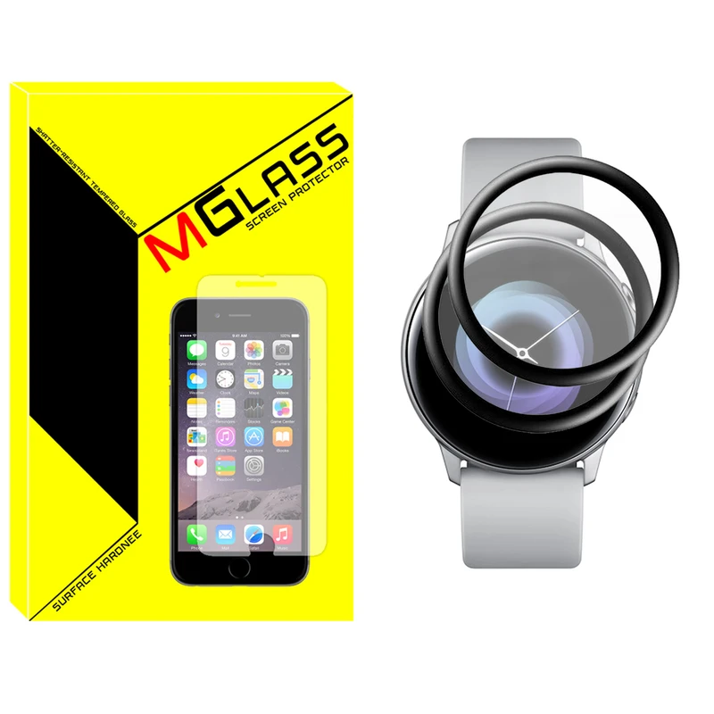 محافظ صفحه نمایش نانو ام‌گلس مدل GLS_Pmma مناسب برای ساعت هوشمند سامسونگ Galaxy Watch Active 40mm بسته دو عددی