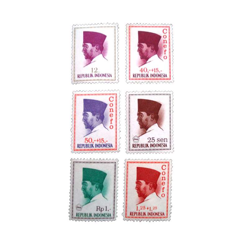 تمبر یادگاری مدل مشاهیر اندونزی کد DS1938 مجموعه 6 عددی