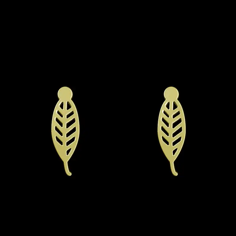 گوشواره طلا 18 عیار زنانه مدوپد مدل برگ کد GA1-15996