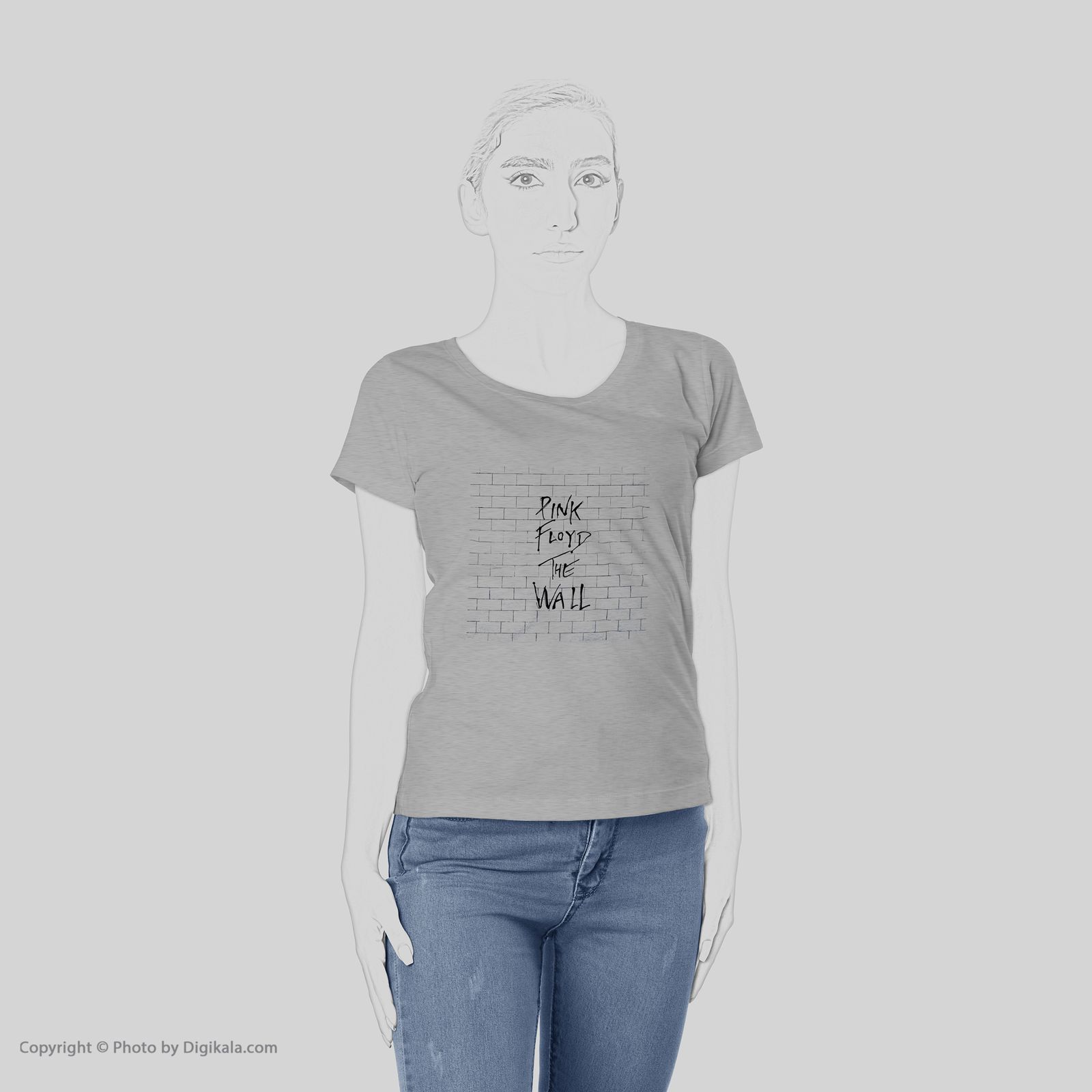 تی شرت زنانه به رسم طرح دیوار کد 479 -  - 6