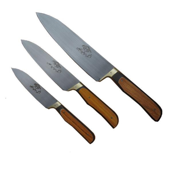چاقو آشپزخانه مروارید زنجان کد 3496 مجموعه 3 عددی
