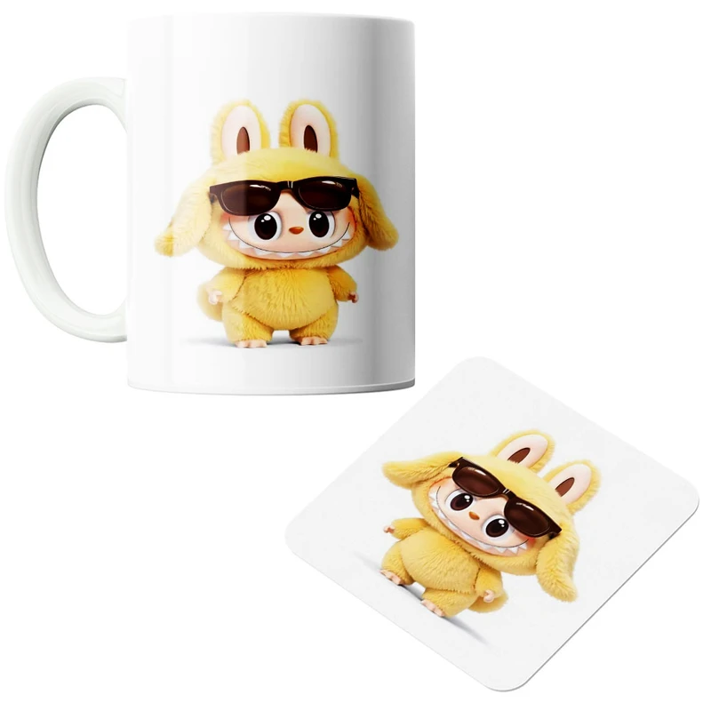 ماگ پاد آفرین مدل لبوبو کد 558 به همراه زیر لیوانی