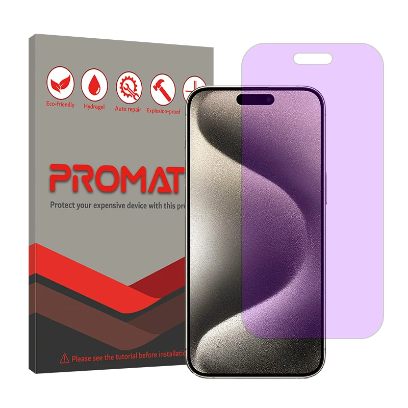 محافظ صفحه نمایش آنتی پرپل پرومیت مدل Resistant مناسب برای گوشی موبایل اپل iPhone 15 Pro Max