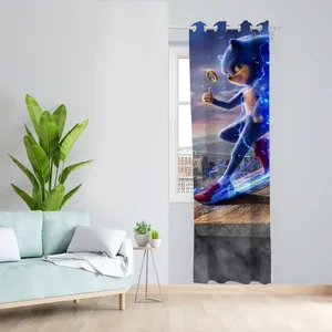 پرده طرح سونیک مدل مخمل پانچی کد 5108R z سایز 140x200 سانتی متر