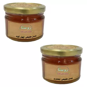 عسل طبیعی چهل گیاه و جعفری روستا - 350گرم بسته 2 عددی