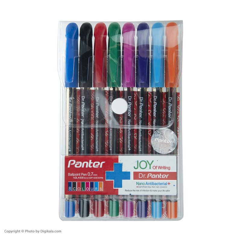 خودکار پنتر مدل نانو آنتی باکتریال کد DP-105 بسته 8 عددی