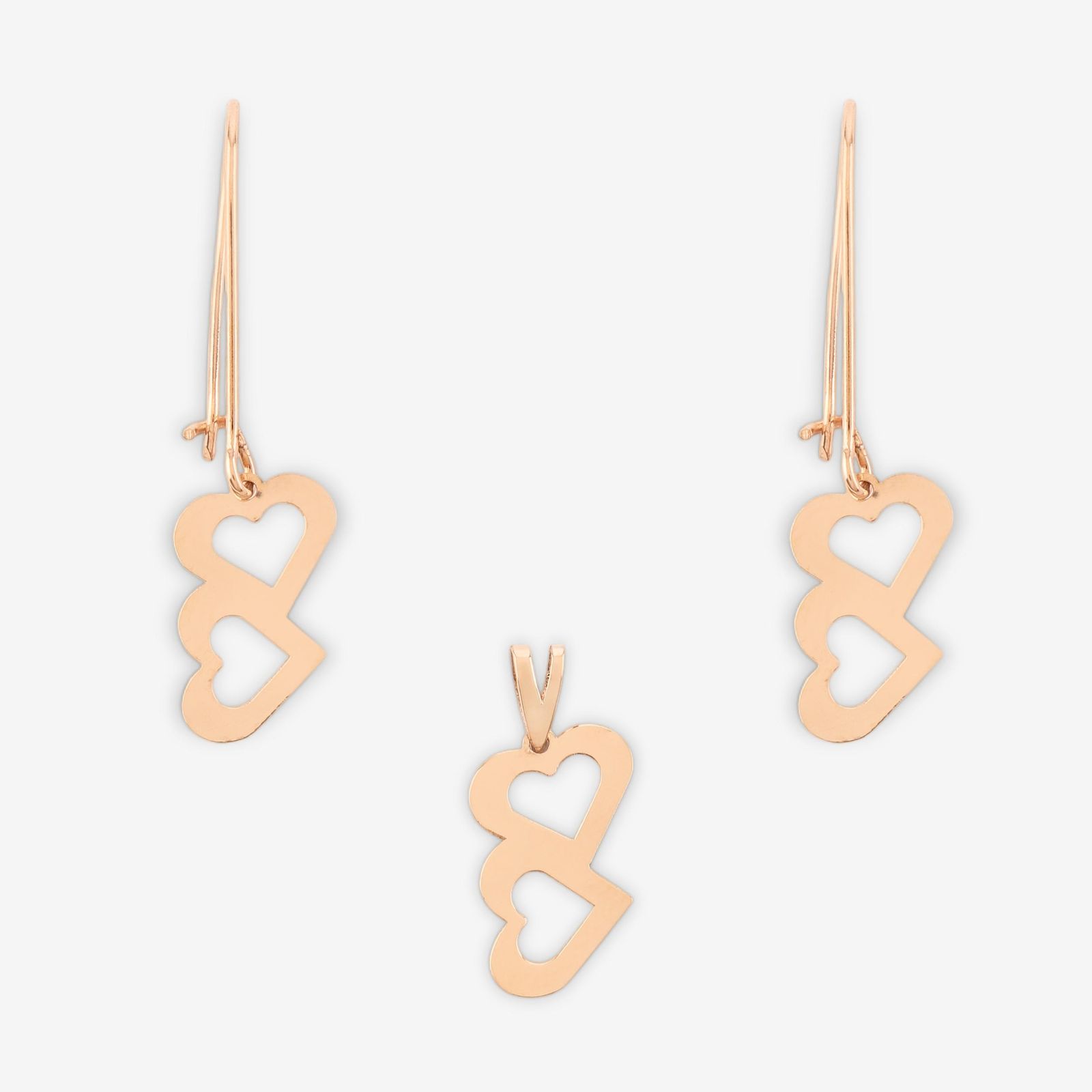 نیم ست طلا 18 عیار زنانه حافا گلد مدل قلب کد nim08 -  - 2