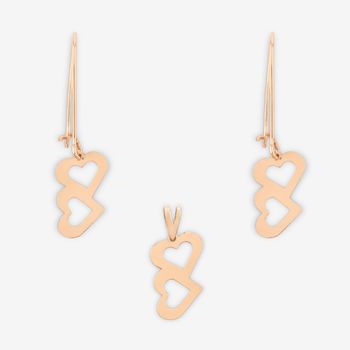 نیم ست طلا 18 عیار زنانه حافا گلد مدل قلب کد nim08