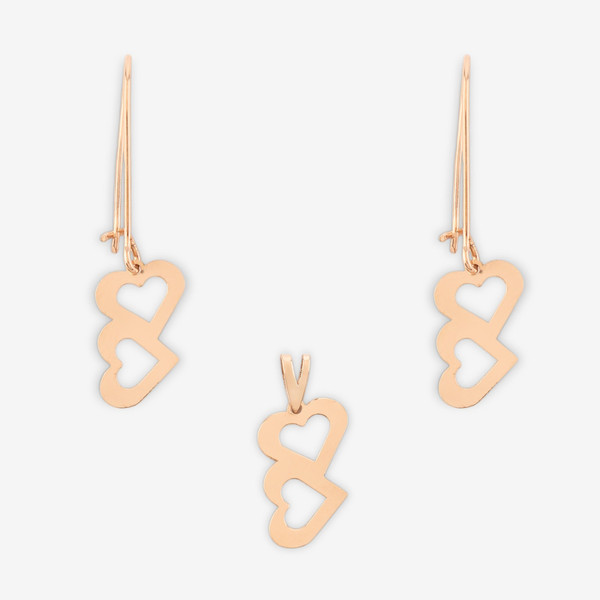 نیم ست طلا 18 عیار زنانه حافا گلد مدل قلب کد nim08