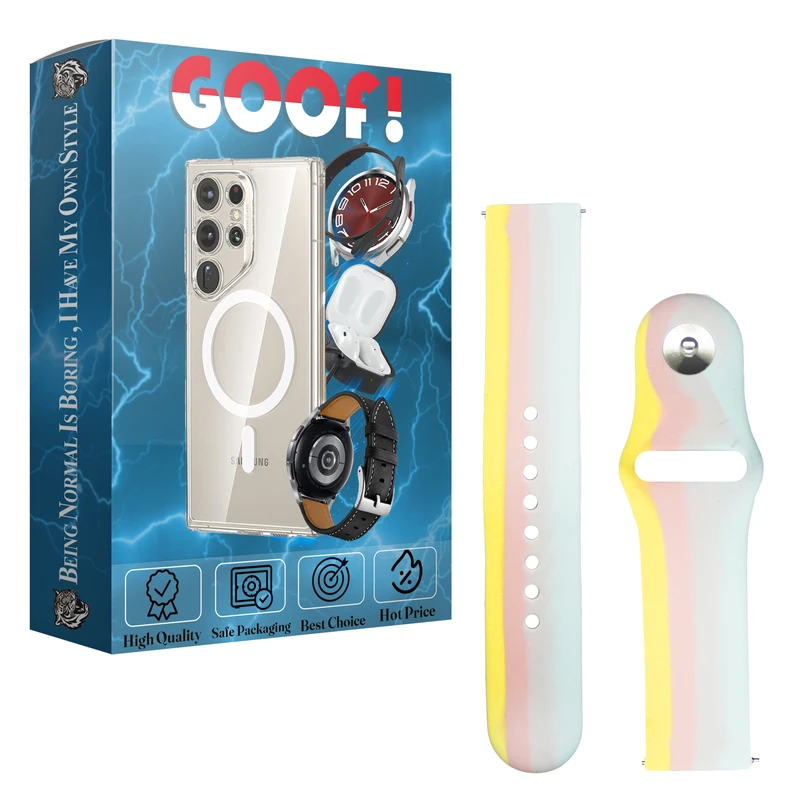 بند گوف مدل Rainbow-c7 مناسب برای ساعت هوشمند آمازفیت GTR Lite 47mm