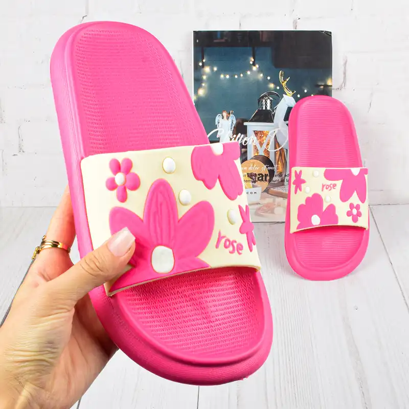 دمپایی زنانه پاپا مدل گل رز SRKH.2777