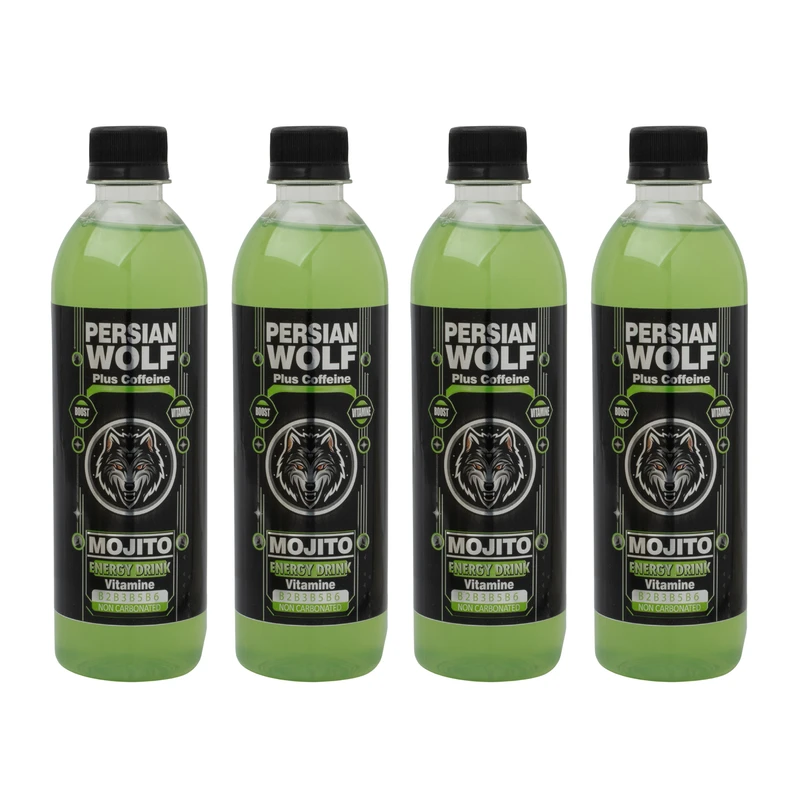 نوشیدنی انرژی‌زا موهیتو پرشین وولف پلاس - حجم 500 میلی‌لیتر بسته 4 عددی