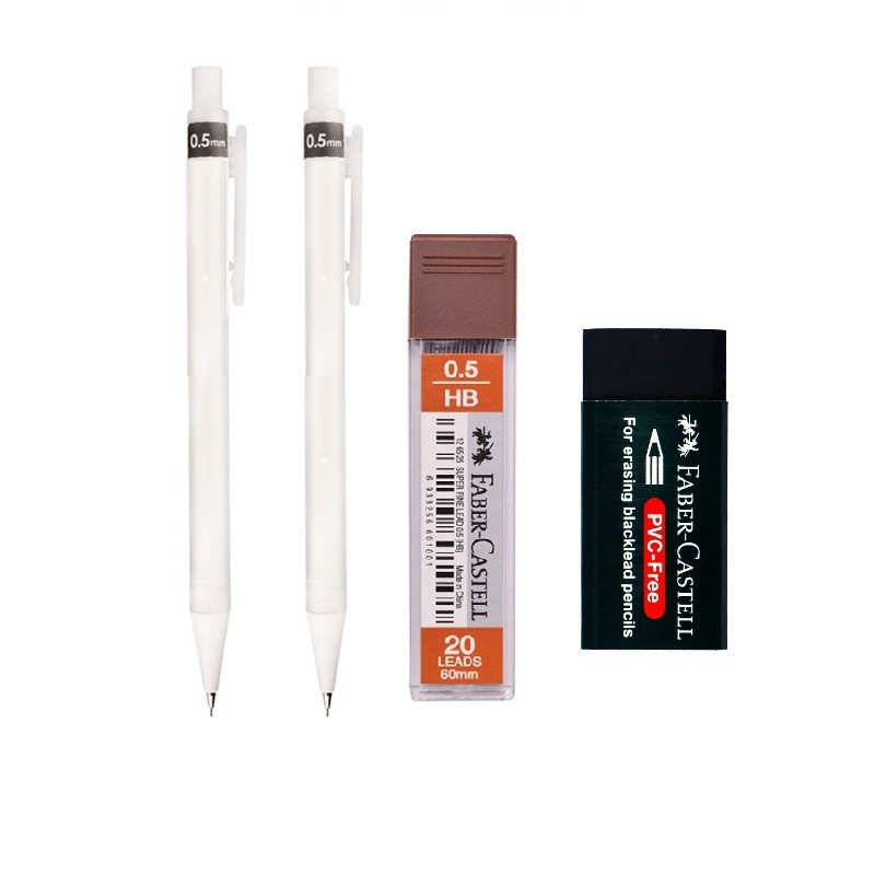 نوک مداد نوکی 0.5 میلی متری فابر کاستل مدل نوا به همراه مدادنوکی و پاکن مجموعه 4 عددی