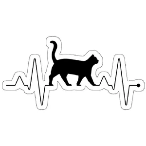 استیکر لپ تاپ مدل EKG I Love Cat