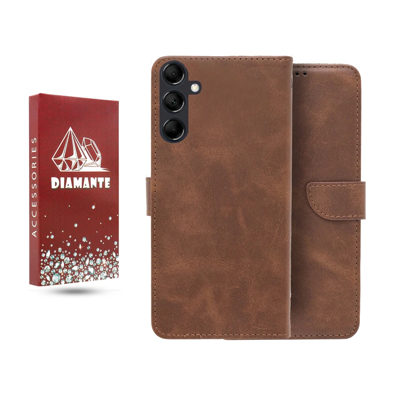 کیف کلاسوری دیامانته مدل چرم مناسب برای گوشی موبایل سامسونگ Galaxy S25 