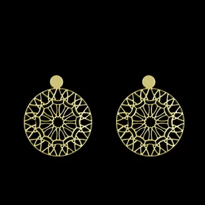 گوشواره طلا 18 عیار زنانه مدوپد مدل هندسی کد GA1-13725