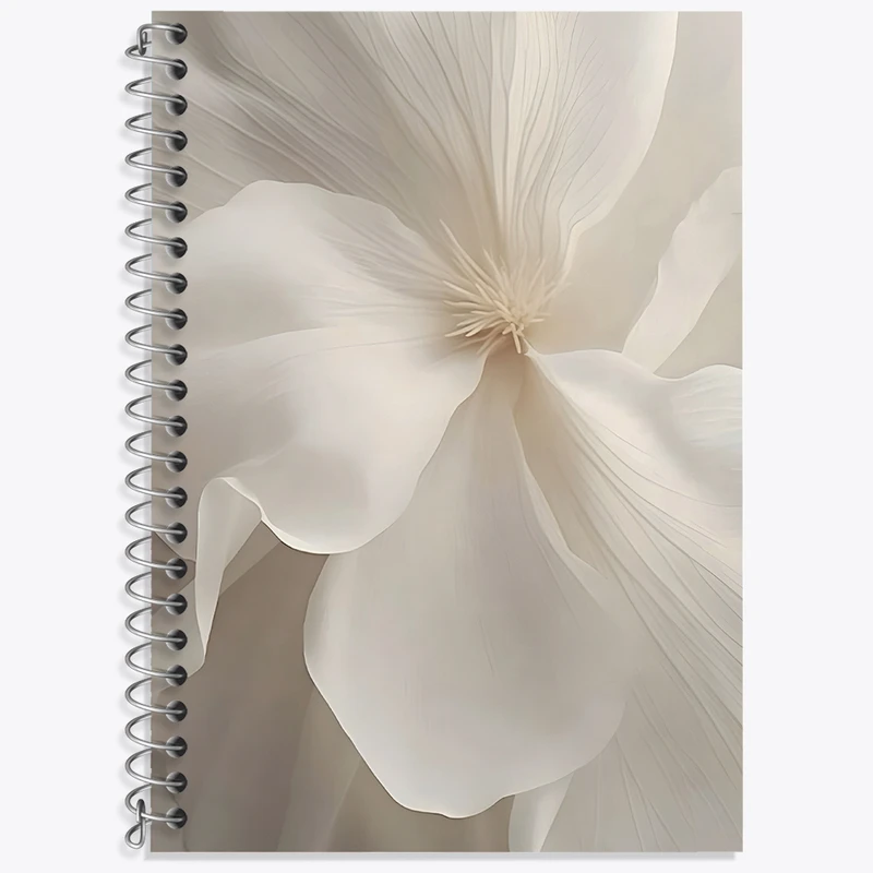 دفتر زبان 50 برگ خندالو مدل سه خط طرح گل مینیمال کد N5869