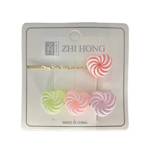 سنجاق مو دخترانه  مدل 0009 طرح آبنبات بسته دو عددی