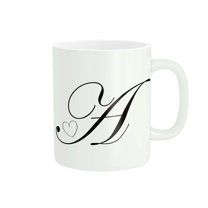 ماگ پاد آفرین مدل فانتزی و مینیمال شخصی سازی شده حروف اول اسم نوشته انگلیسی حرف ای کد 732