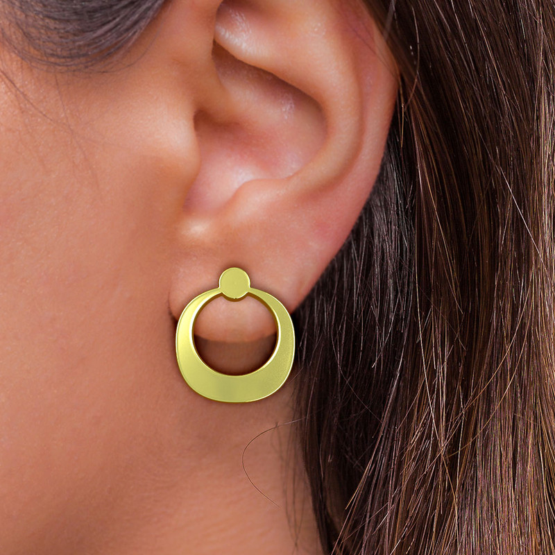 نیم ست طلا 18 عیار زنانه مدوپد مدل دایره تو خالی کد NA12352