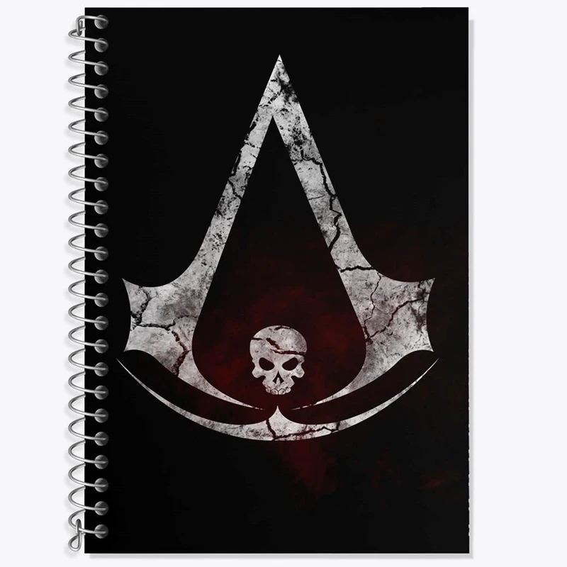 دفتر زبان 50 برگ خندالو مدل سه خط طرح بازی اساسینز کرید Assassins Creed کد 27938