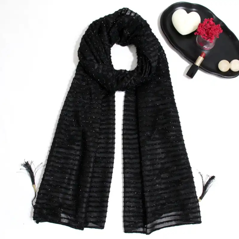 شال زنانه مدل مجلسی حریر لمه شاینی کد 6065