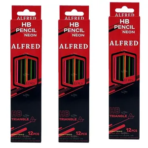 مداد مشکی آلفرد با درجه سختی HB مدل سه گوش کد 998 بسته 36 عددی